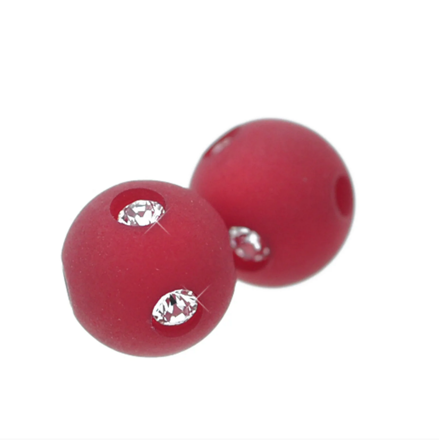 Polaris bead with Swarovski stones / dark brown / Ø 8mm