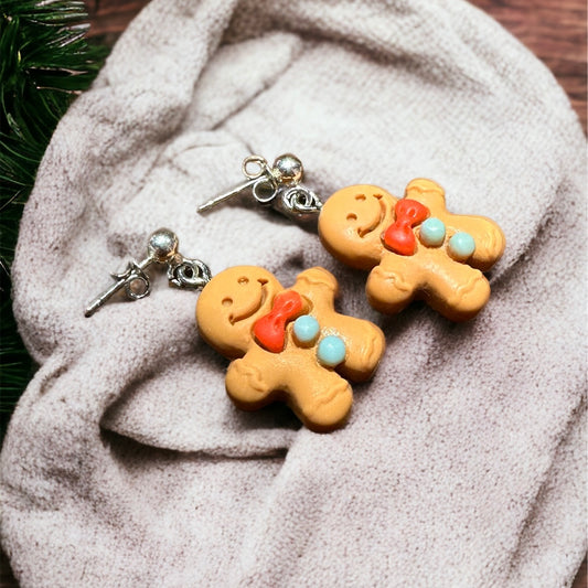 Lebkuchen Männchen Ohrstecker / 925er Silber