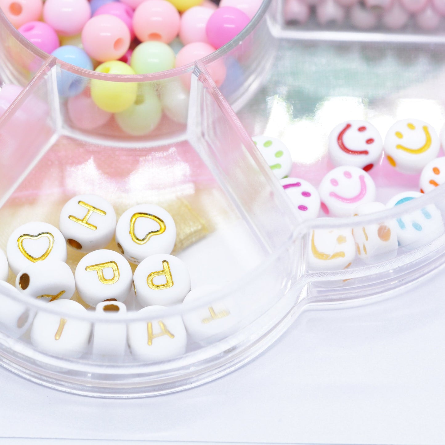 Blümchen Box für Perlen / 7 Fächer