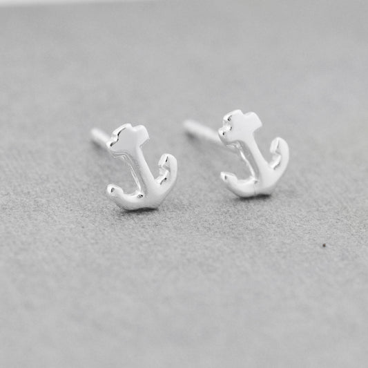 Ear studs anchor / 925 silver