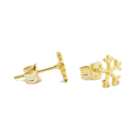 Ear studs snowflake Snowflake / 925 silver gold plated