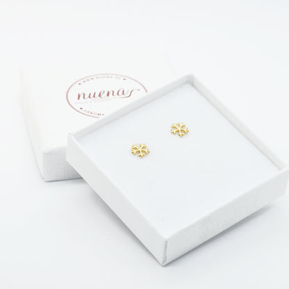 Ear studs snowflake Snowflake / 925 silver gold plated