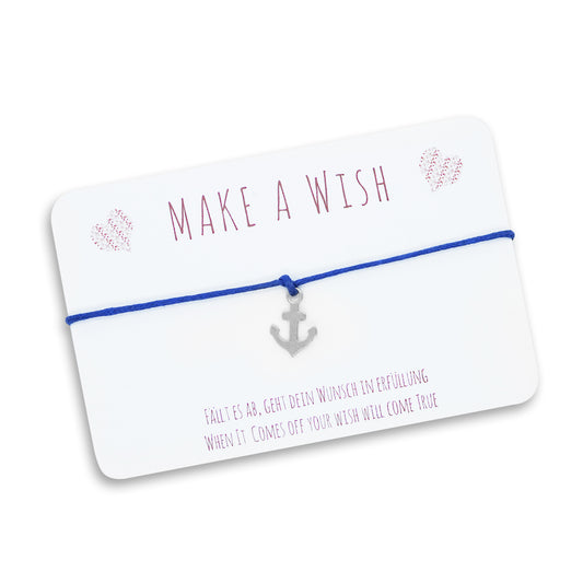 Make-a-Wish bracelet / choker chain "Anchor" / silver-colored / stainless steel