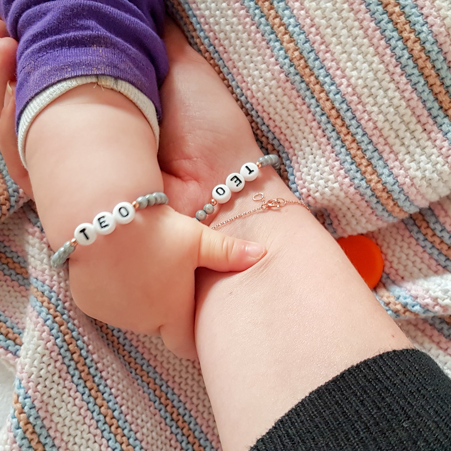 Mutter & Sohn Armband Set // babyblau
