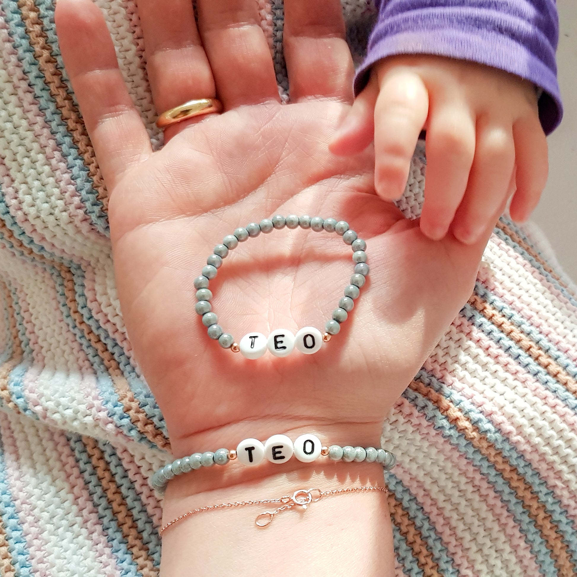 Mother & Son Bracelet Set // baby blue – NUENA HAMBURG