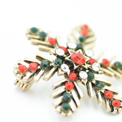 Christmas Brooch Snowflake / gold colored / 35x35mm