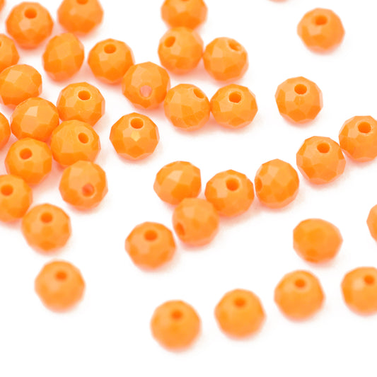 Briolette faceted orange / 6mm
