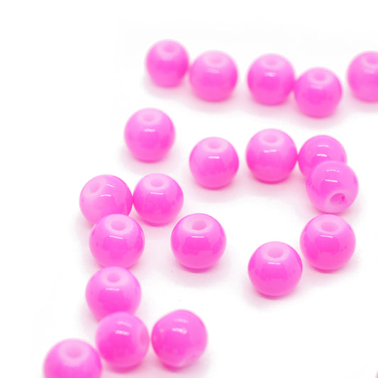 Glass bead / neon pink opaque / Ø 6 mm