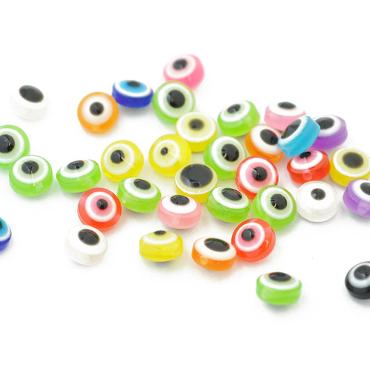 10x colorful acrylic Evil Eye eyes / 7 mm