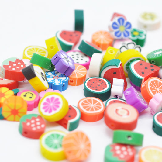 Fimo Flower Power / bunt Mix / 10 mm / 10 Stk.