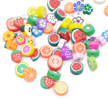 10x Fimo Flower Power / colorful mix / 10 mm