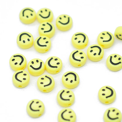 Acrylic smiley round flat / yellow / Ø 7 mm