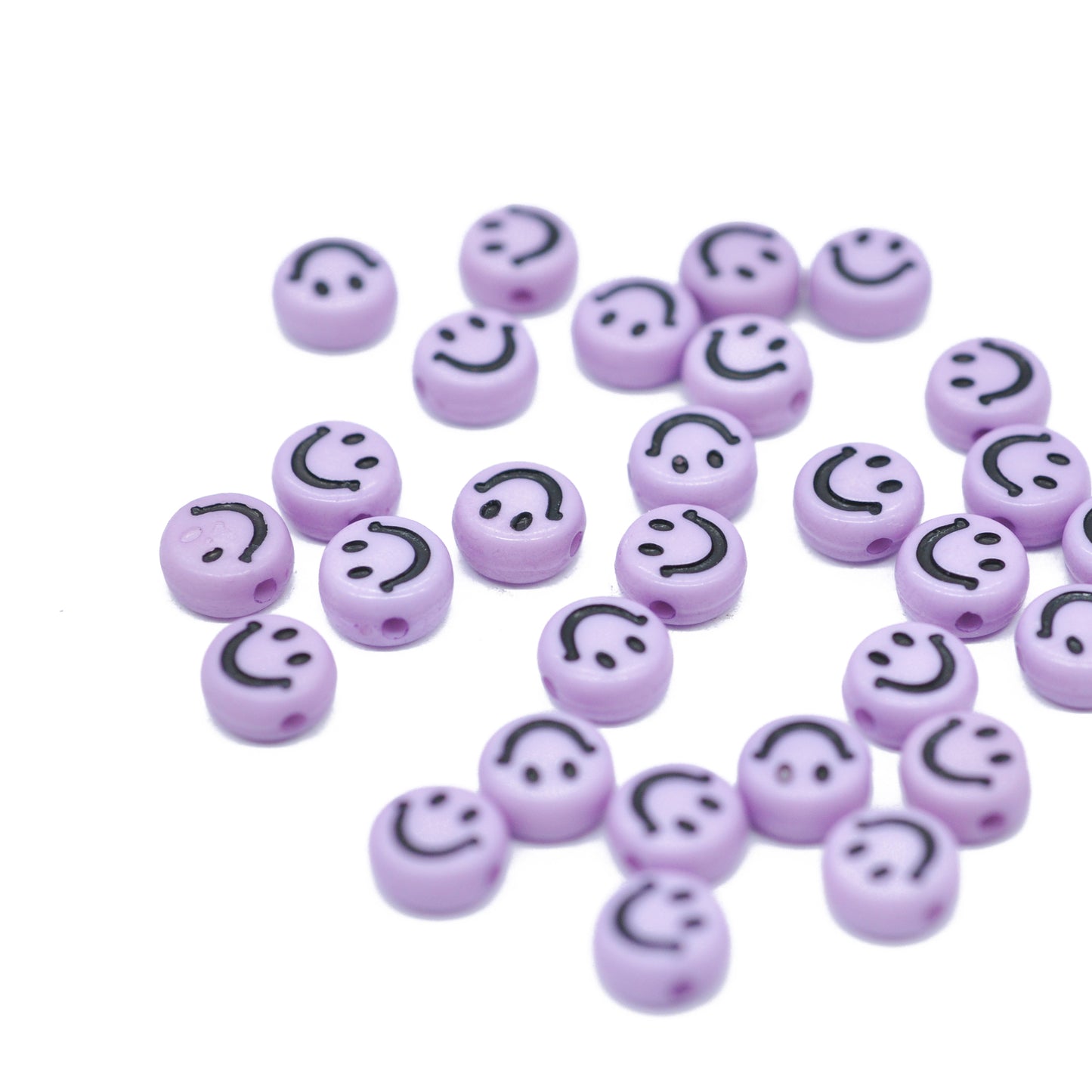 Acrylic smiley / round flat / violet / Ø 7 mm