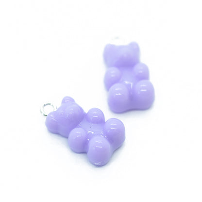 Gummy bear pendant / teddy with eyelet / violet / 15mm