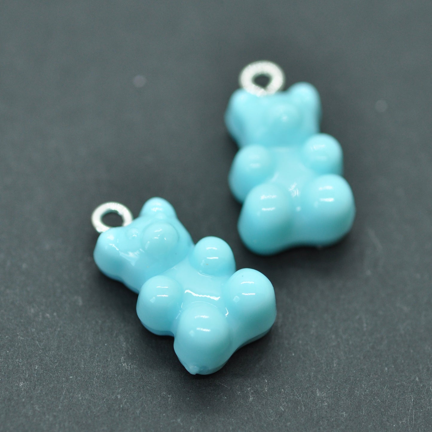 Gummy bear pendant / teddy with eyelet / turquoise / 15mm