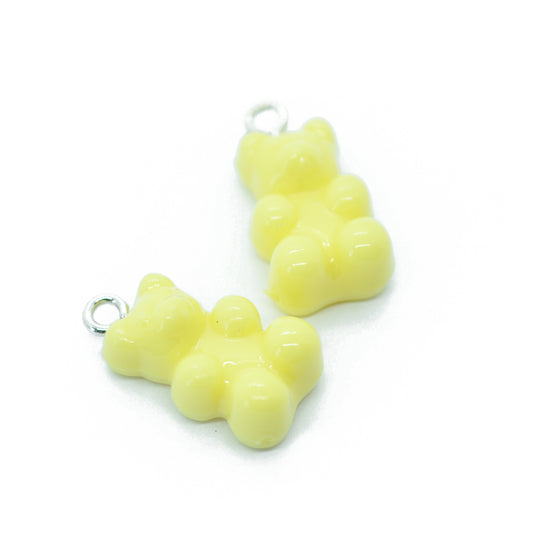 Gummy bear pendant / teddy with eyelet / yellow / 15mm