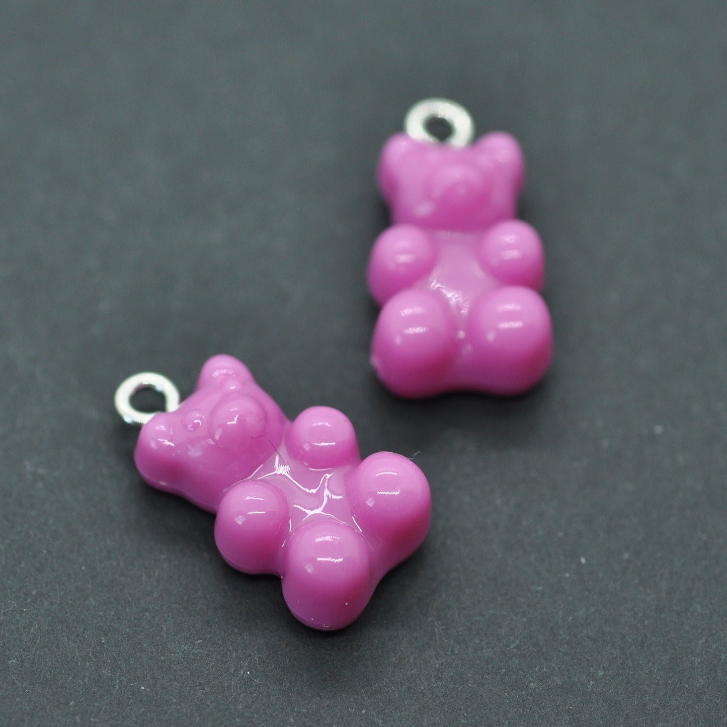 Gummy bear pendant / teddy with eyelet / pink / 15mm