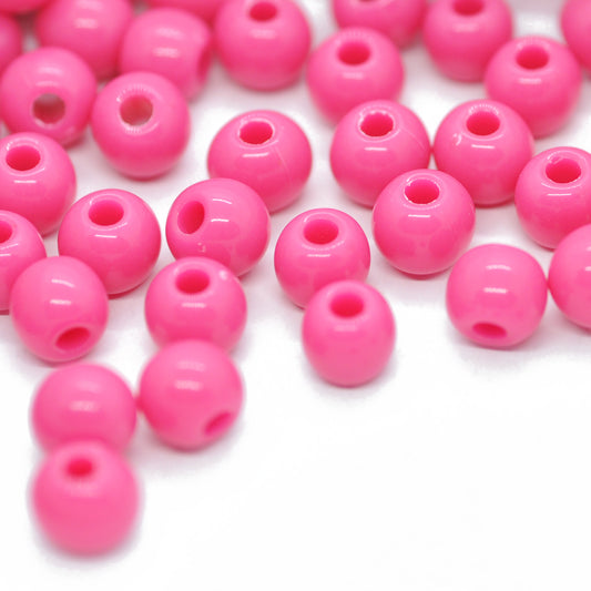Small acrylic balls / fuchsia pink opaque / Ø 6mm