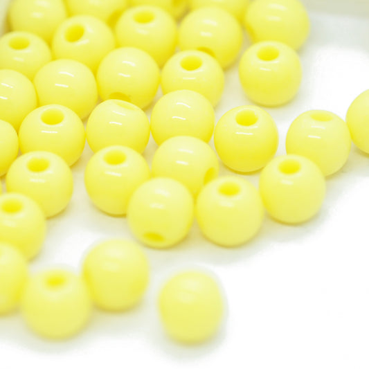 Kleine Kugeln Acryl / neon gelb opak /  Ø 6mm / 50 Stk.