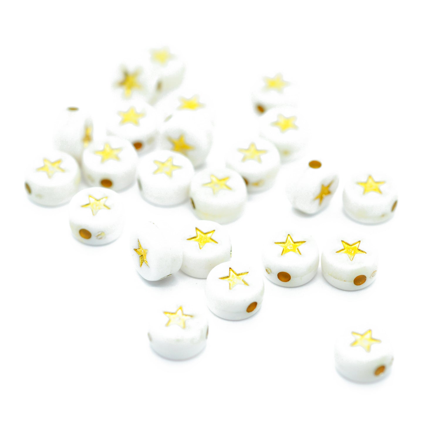 Acrylic star gold white / 7mm