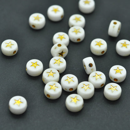 Acrylic star gold white / 7mm