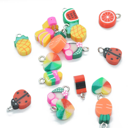 Fimo fruit mix pendant / 12 mm