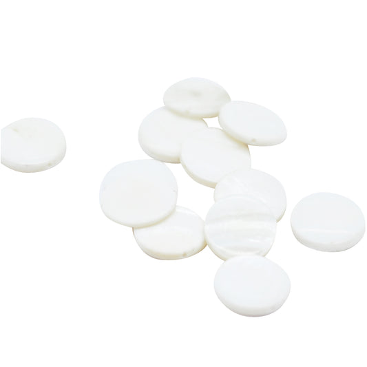 Mother-of-pearl disc Coin white / 10 mm
