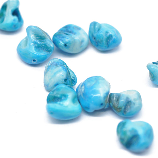 Mother of pearl nuggets turquoise / 8-12 mm