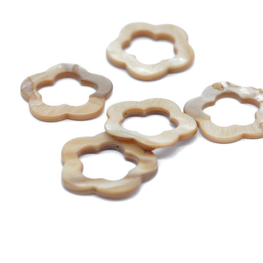 Mother of pearl flower brown / 30 mm