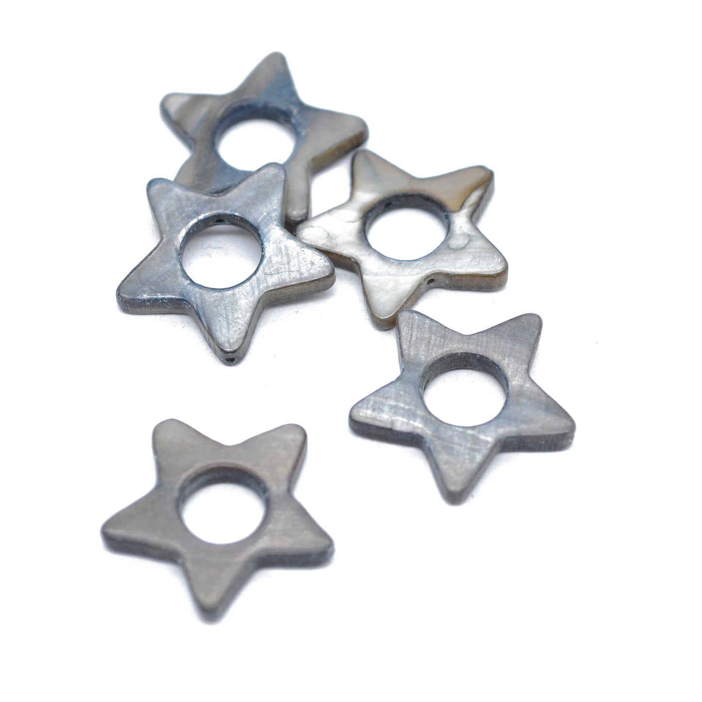 Mother of pearl star gray / 22 mm