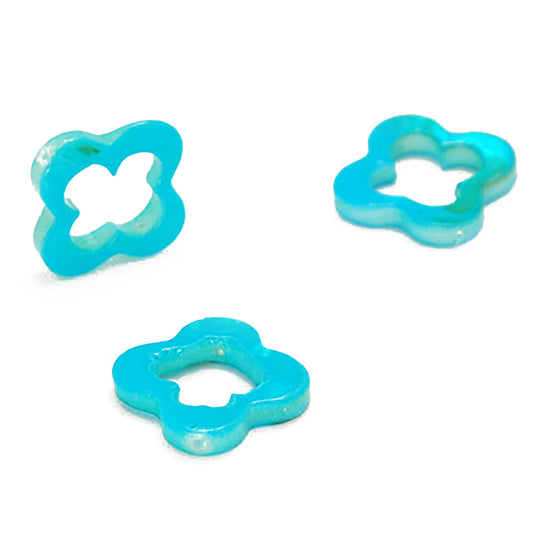 Mother of pearl flower turquoise / 20 mm