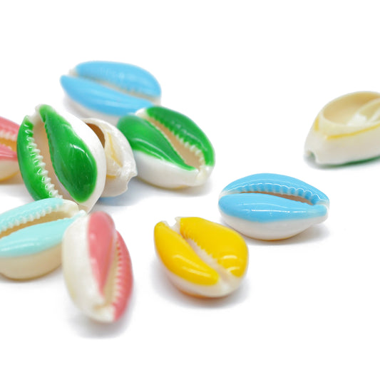 Colorful cowrie shell / 12x20mm