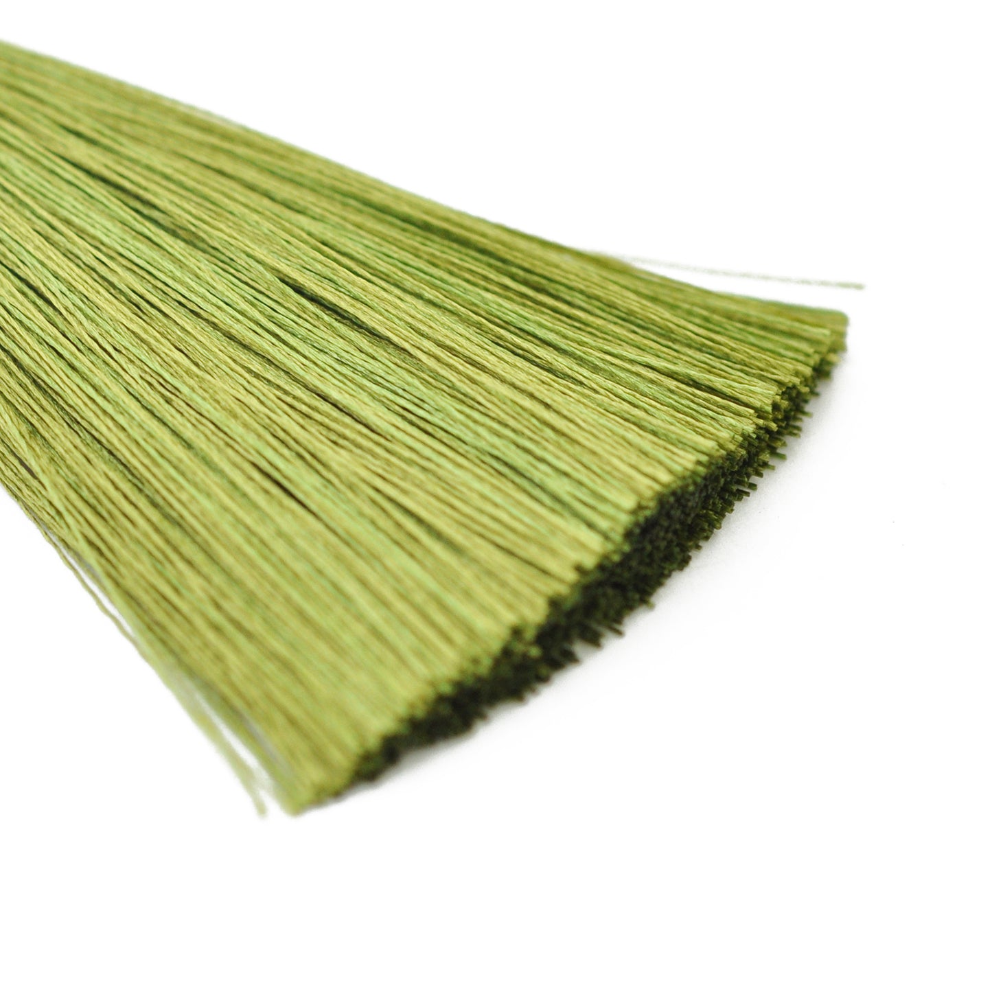 Tassel / tassel with loop / olive green / 80mm