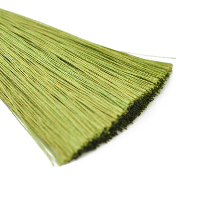 Tassel / tassel with loop / olive green / 80mm