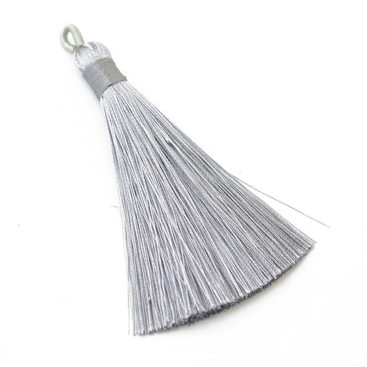 Tassel / tassel with loop / gray / 80mm