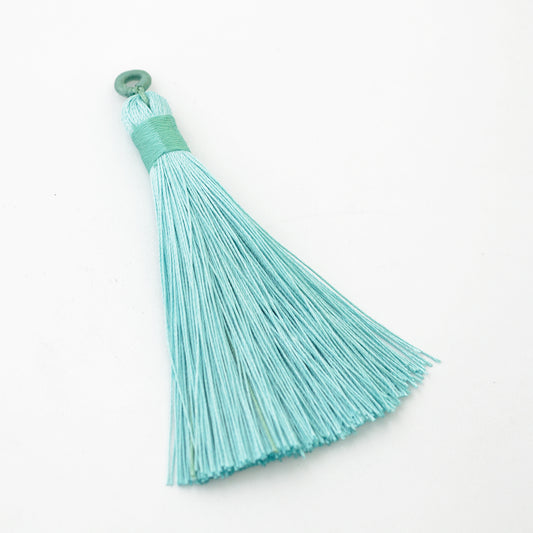 Tassel / tassel with loop / turquoise / 80mm