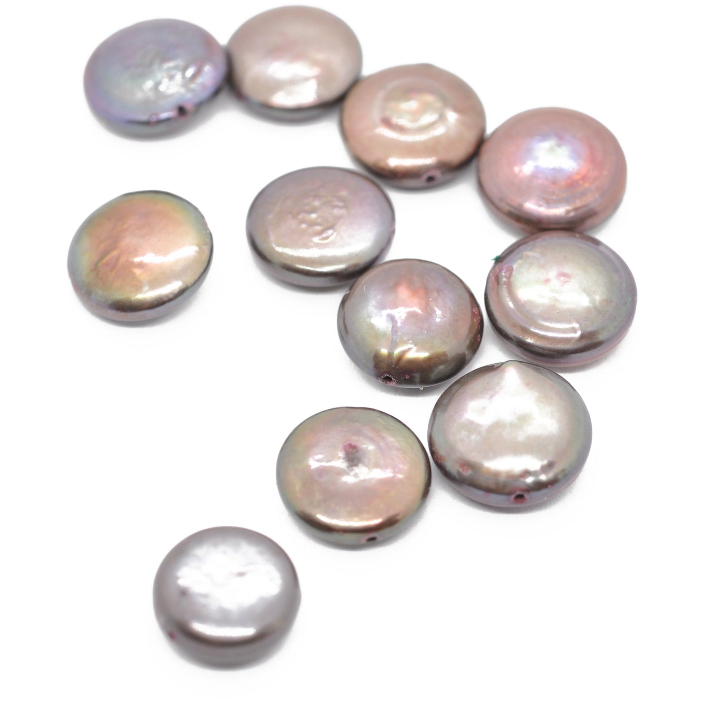 Freshwater Pearl Coin / aubergine / approx. Ø 9-10 mm