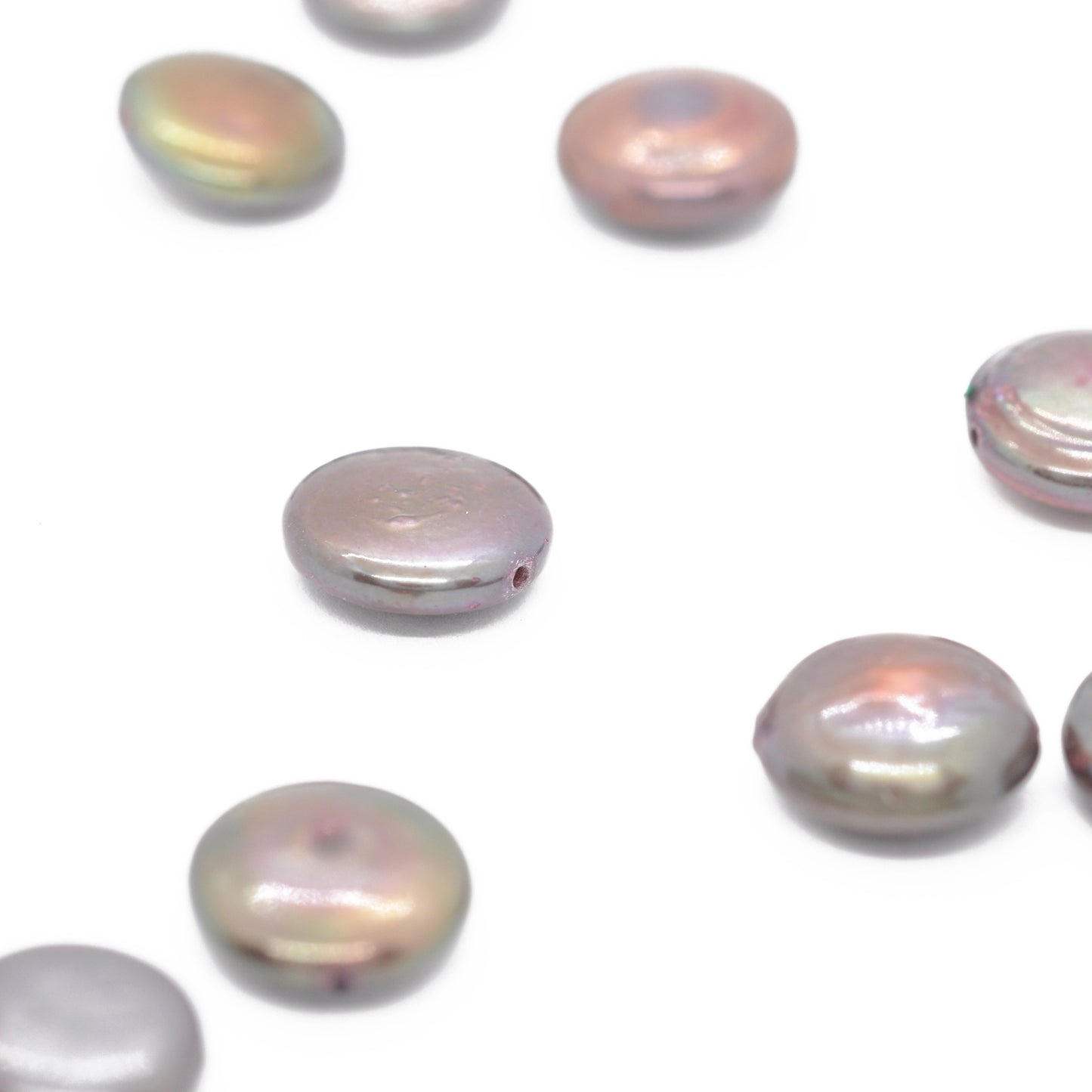 Freshwater Pearl Coin / aubergine / approx. Ø 9-10 mm