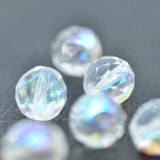 Preciosa cut glass bead crystal AB / Ø 10 mm
