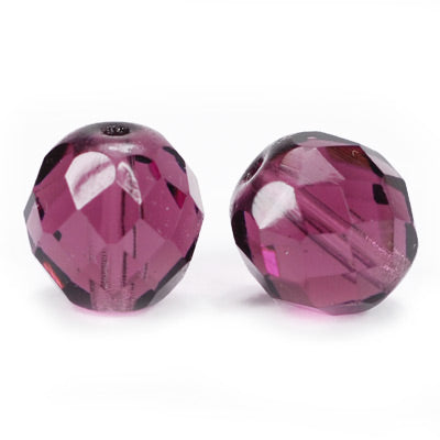 Preciosa cut glass bead amethyst / Ø 10 mm