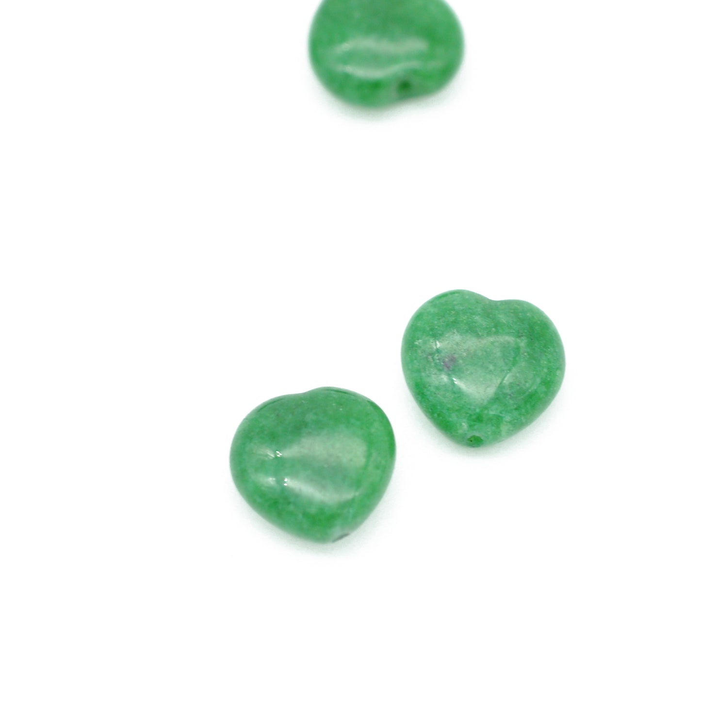Jade gef. Edelstein Herz / grün / 12mm