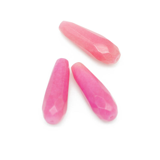 Jade drop gemstone / pink / 28mm