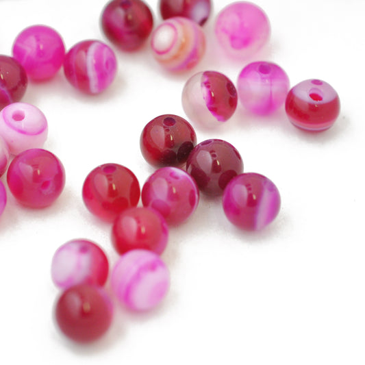 Agate gemstone ball / fuchsia / Ø 6 mm