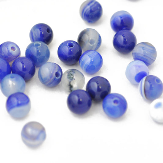 Agate gemstone ball / blue / Ø 6 mm