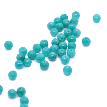 Jade gemstone ball / blue zircon / Ø 4mm
