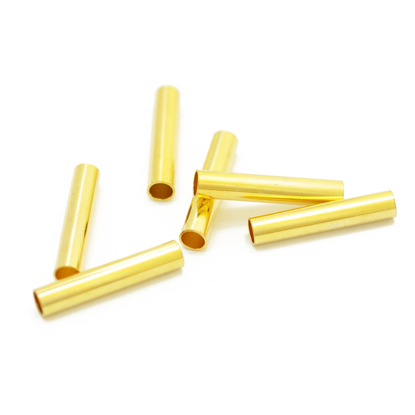 Metal tubes / gold colored / 25 mm