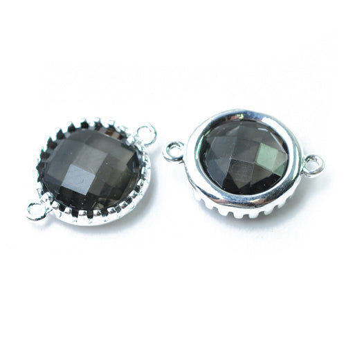 Kristall Verbinder grau / silberfarben / Ø 12 mm