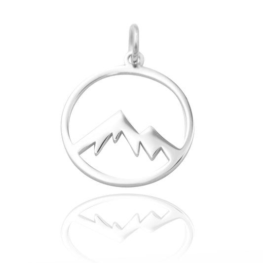 Stainless steel pendant / mountains / Ø 15mm