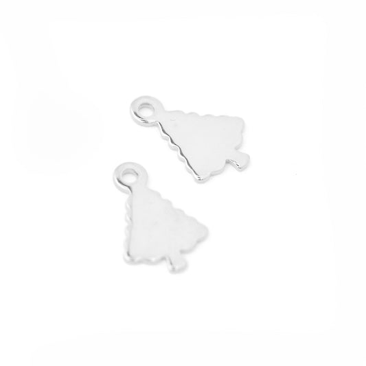 Stainless steel pendant / fir tree / 14 mm