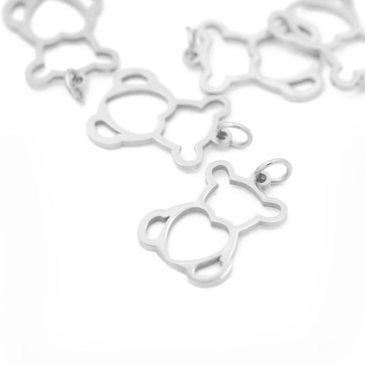 Stainless steel pendant / teddy / 17 mm